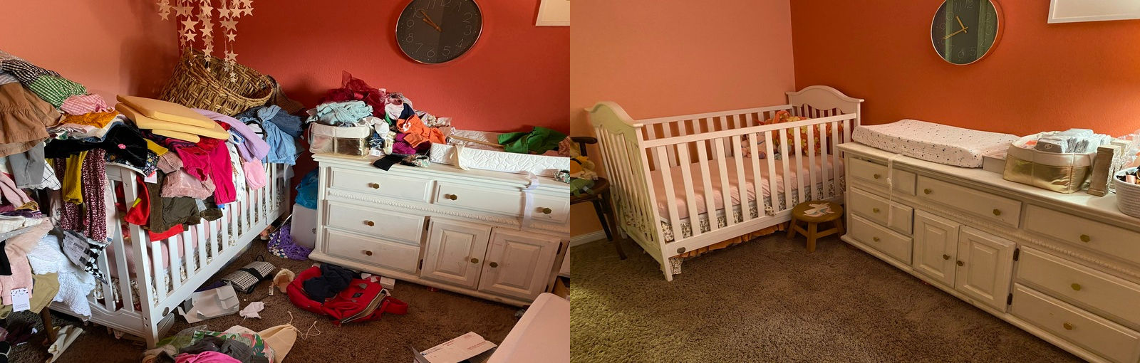 before and after baby room